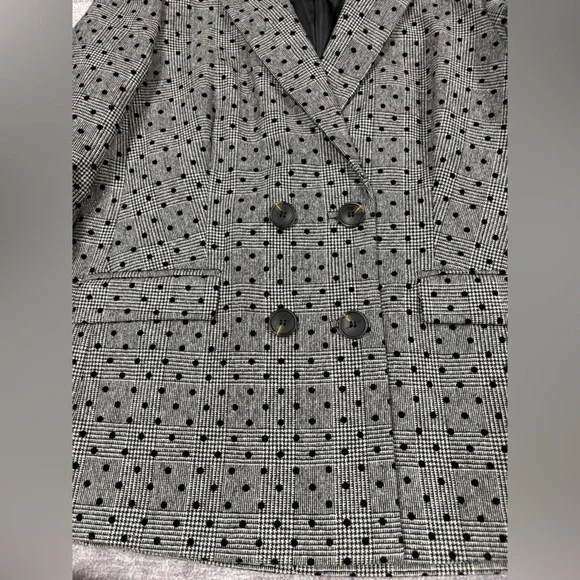 Boden Wool Double Breasted Blazer Women’s Size 8 Gray Polka Dot Office Classy - Picture 11 of 14